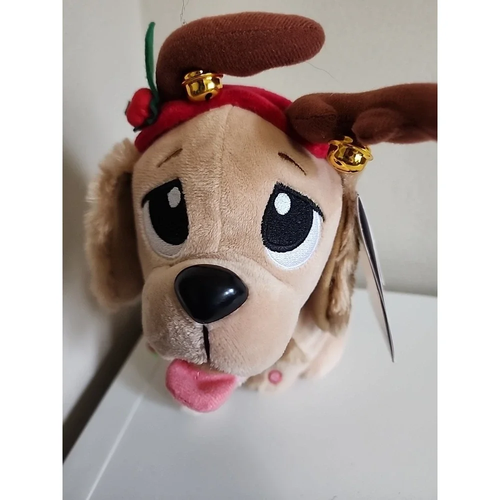 Gemmy Animated Dog Cocker‎ Spaniel Christmas Reindeer Antlers Musical Dances